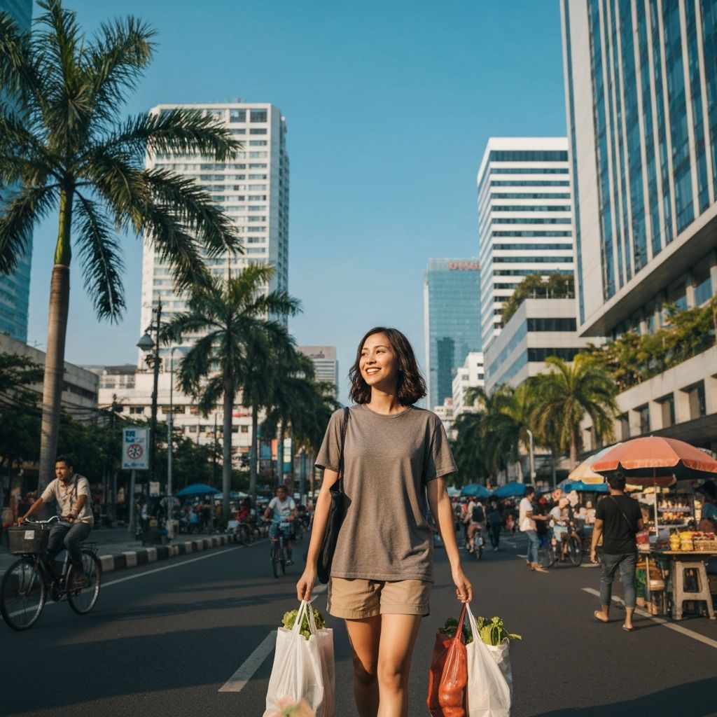 Jakarta urban lifestyle with tropical environment